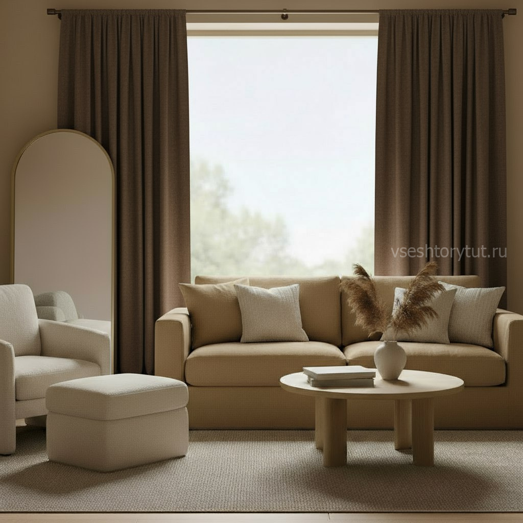 Интерьер с шторами