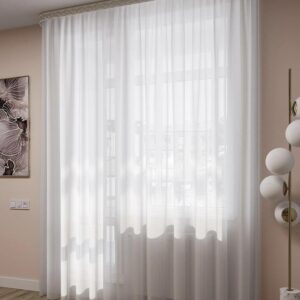 Готовые шторы тюль Вуаль шелк белый